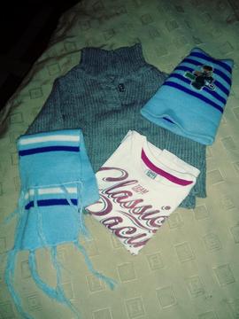 Camiseta + Pullover +gorro Y Bufanda