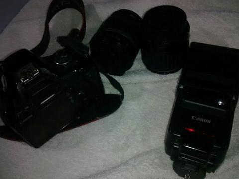 Canon Eos 500d con 3 Lentes Y Flash