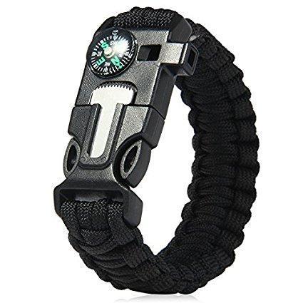 Pulsera Supervivencia Paracord Encendedor, Brújula Y Silbato