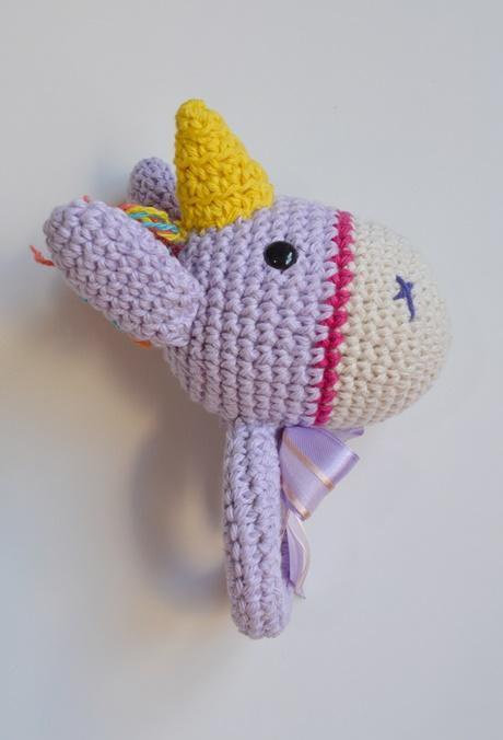 Sonajero unicornio tejido a crochet