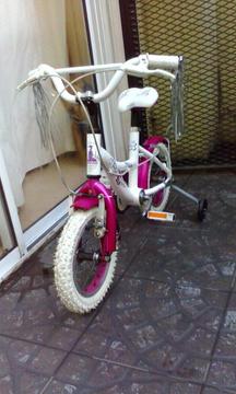 bicicleta rodado 12 raleigh de aluminio paseo para nena lista para usar