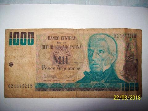 Billete De 1000 Pesos Argentina 1984