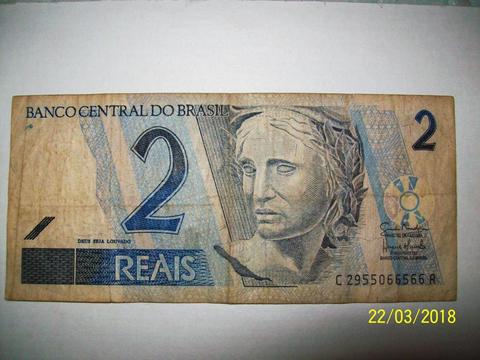 Billete De 2 Reais reales Brasil 2009
