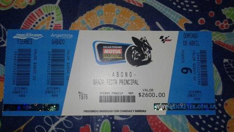 Vendo 1 Entrada para el Gran Premio MOTUL de la república argentina