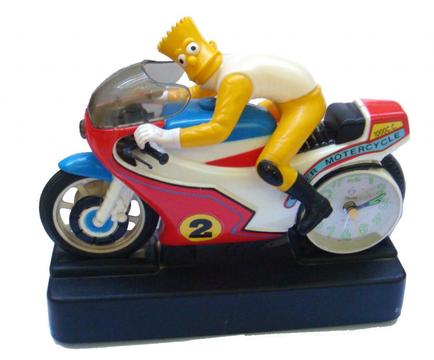 Reloj Moto Vintage Bart Simpson Retro Adorno Coleccion Bike