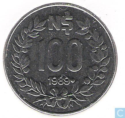 Moneda 100 n$ 1989 Uruguay