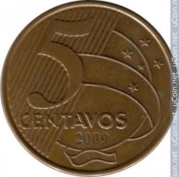 Moneda 5 centavos 2009 Brasil
