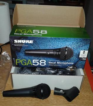 Shure PGA 58 Micrófono Vocal Dinámico Cardioide Dinámico Nuevo Sin uso