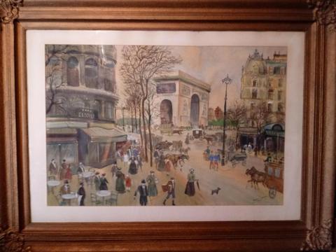 acuarela del pintor Henry Grenier , de la ciudad de Paris. Francia $25.000