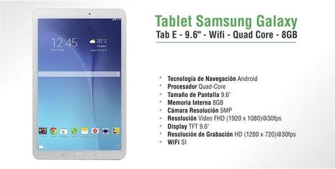 Tablet Samsung Smt560 Galaxy Tab E Blanco Electrolibertad