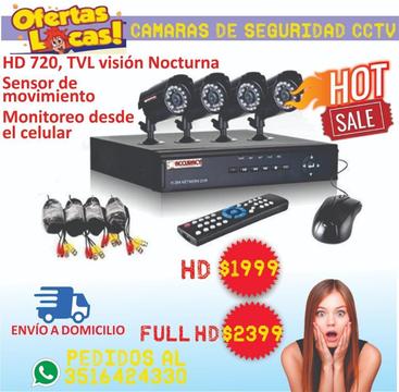 Camara de Seguridad Kit 4 Hd O Full Hd