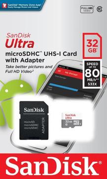 Vendo Memoria Micro Sd Sandisk 32gb C10 80mb/s 533x Nuevo Sellado