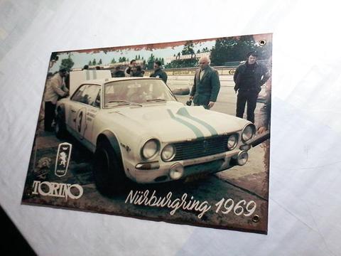 Cartel decorativo estilo vintage Torino Nürburgring 1969