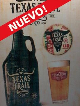 Cuadro tipo publicidad decorativo cerveza Texas Trail