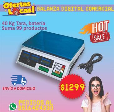 Balanza Digital Comercial 40 Kilos Tara