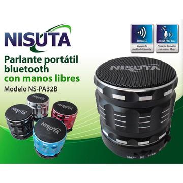 Parlante a Bateria Bluetooth y Line In 3,5mm NISUTA PA32b