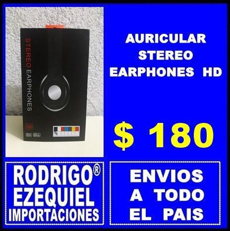 AURICULARES STEREO EARPHONES HD ESPECTACULAR SONIDO ALTA CALIDAD