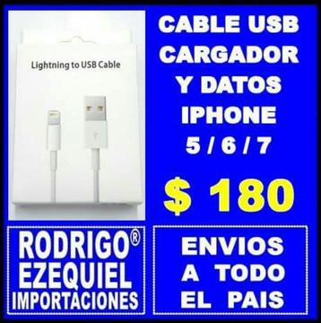 Cable Cargador Usb Y Datos iPhone 5 / 6 / 7 Nuevo Importado