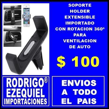 SOPORTE HOLDER EXTENSIBLE IMPORTADO CON ROTACION 360º PARA VENTILACION DE AUTO IMPORTADO