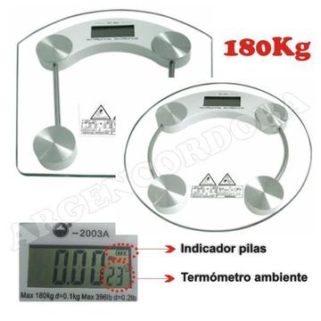 BALANZA PERSONAL DIGITAL 180 KILOS CON TERMOMETRO AMBIENTE