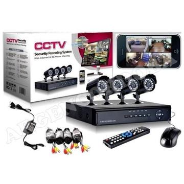 KIT SEGURIDAD VIDEOMAX 4 CAMARAS DVR CELULAR CCTV VISION NOCTURNA