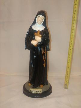 Virgen Santa Rita Figura Religiosa de Yeso alt: 29cm