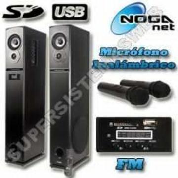 Parlante 2.0 60w + 2 Mic Inalambricos Ka