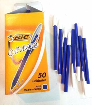 Boligrafo Lapicera Bic Azul Opaco/Cristal Caja 50 Unidades Original