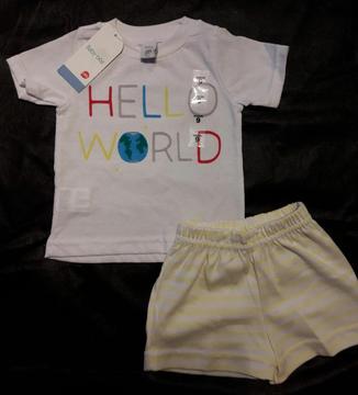 Conjunto remera y short bebesnios