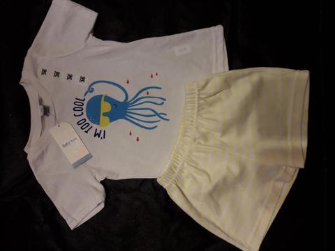 Conjunto remera y short bebesnios