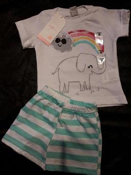 Conjuntos remera y short bebesnios