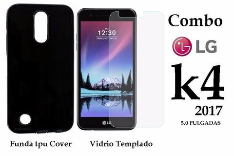Funda Cover Rigida Tpu Vidrio Templado Lg K4 2017