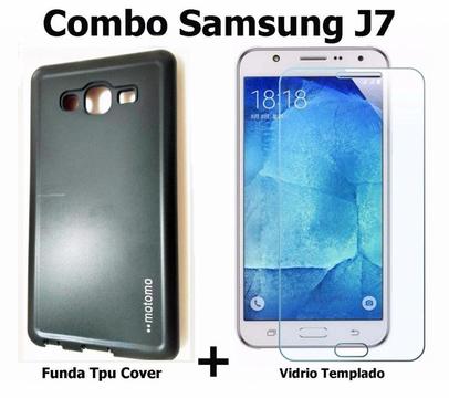 Funda Tpu Cover Vidrio Templado Samsung J7 Alto Impacto