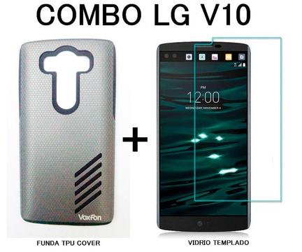 Vidrio Templado Funda Tpu Cover Lg Optimus V10