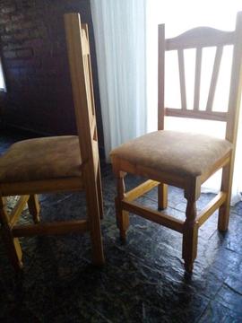 vendo mesa color roble con 6 sillas