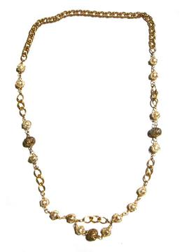 Collar Dorado Brillo Perlas Para Mujer Gargantilla Accesorio
