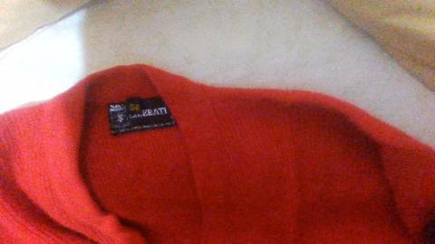 Saco cardigan en lana bremer rojo talle 54 Impecable