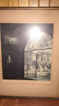 CUADRO EN PLUMIN ANTIGUO EN BUEN ESTADO !!!!!