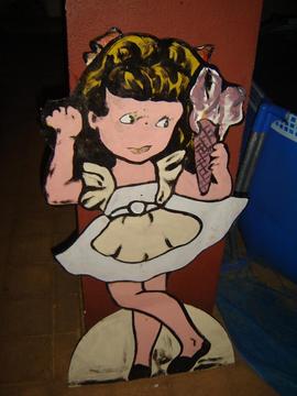 cartel de helados montevidiana antiguo