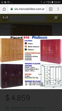Placar platonium 6 puertas nuevo