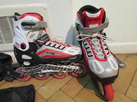 Rollers Action Sport Set de protecciones codera, rodillera y muñequera