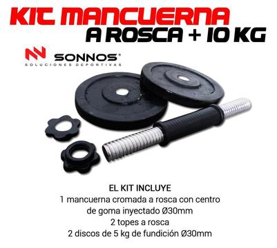 Kit Mancuerna Discos de Fundición 10 kg