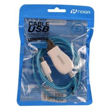 Cable USB a micro usb marca Noganet con luces en movimiento
