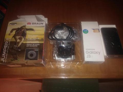 Camara Tipo Go Pro Y Celular Samsung J3