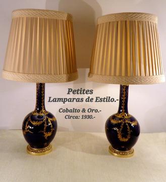 Petites lamparas de Porcelana / Cobalto y Oro