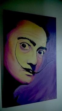 Cuadro en acrílico sobre tela. Dalí. 50 x 80 cm