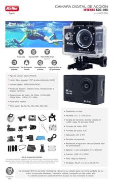 ACTION CAM INTENSE 4K WIFI KOLKE NEGRA KOC085 PRODUCTOS NUEVOS TARJETAS GARANTIA ENVIOS