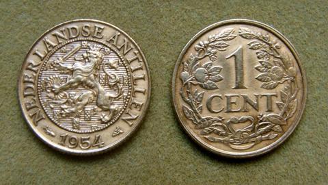 Moneda de 1 cent Antillas Holandesas 1954