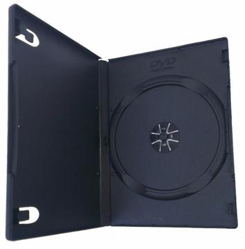8 cajas dvd 14mm negras con film para caratulas