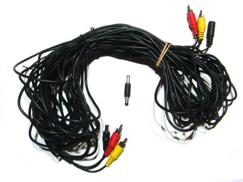 Cable Cctv 20mts 20m Audio Video Rca Power Camaras Seguridad